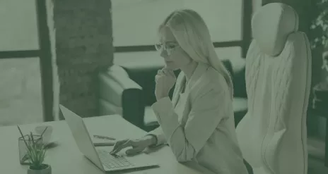 Professional woman submitting a whistleblower report